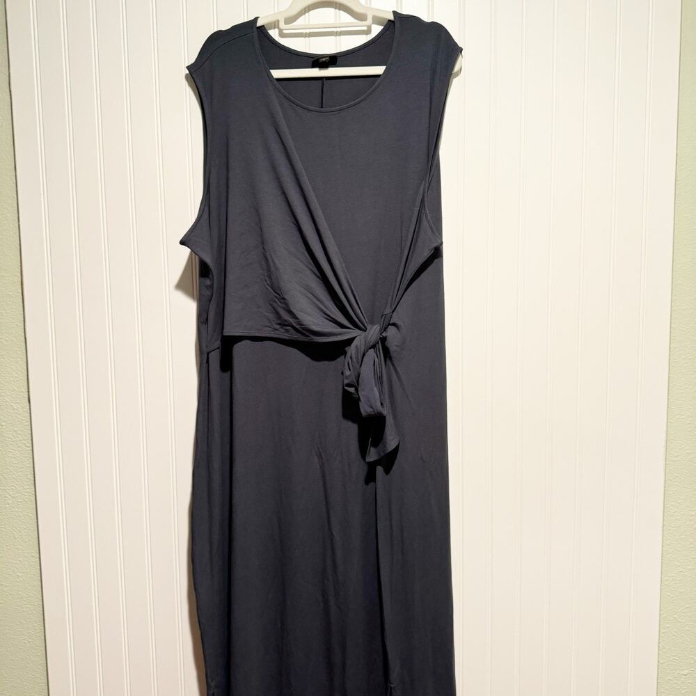 J Jill Wearever Gray Jersey Knit Wrap Dress Gray Plus Size 4X Midi Length